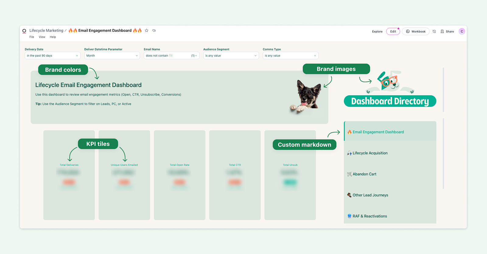 Lyka case study annotated dashboard