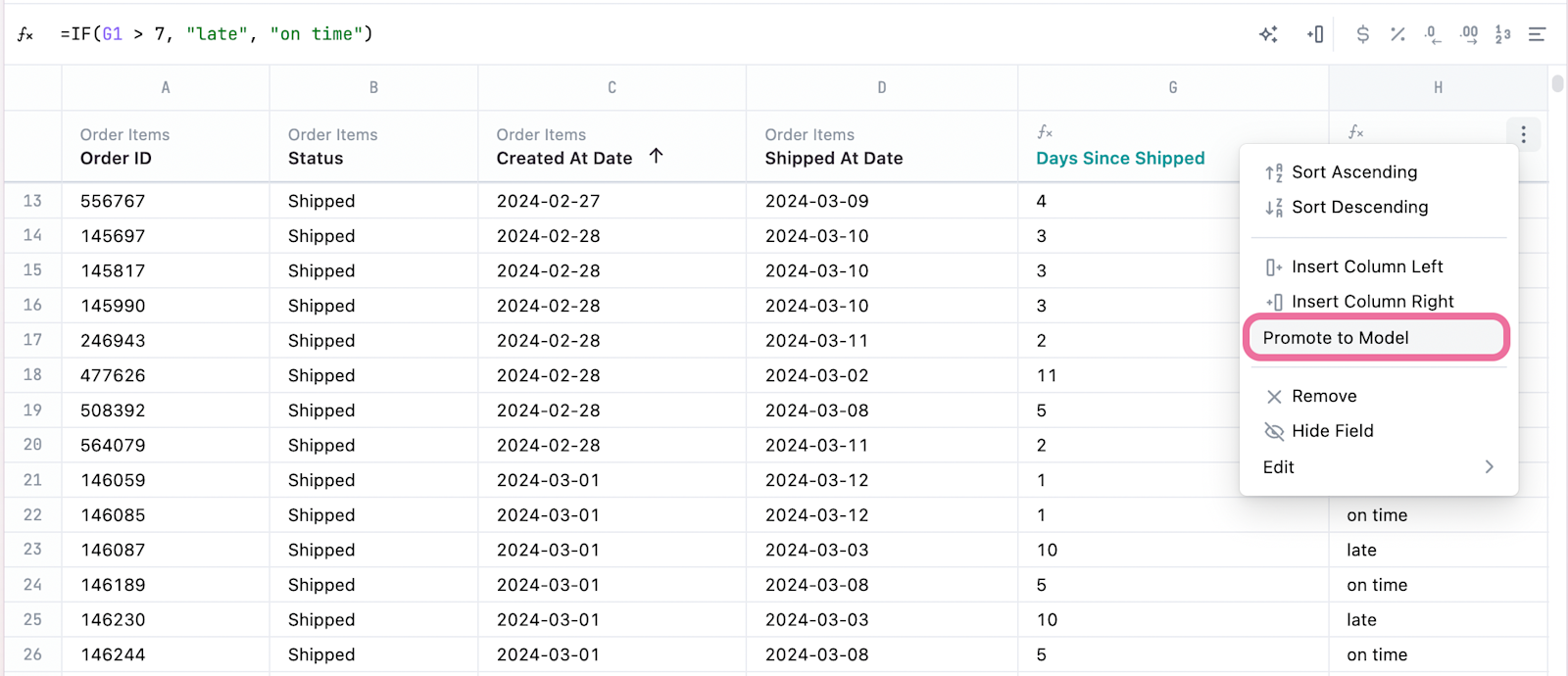 Promote calculations