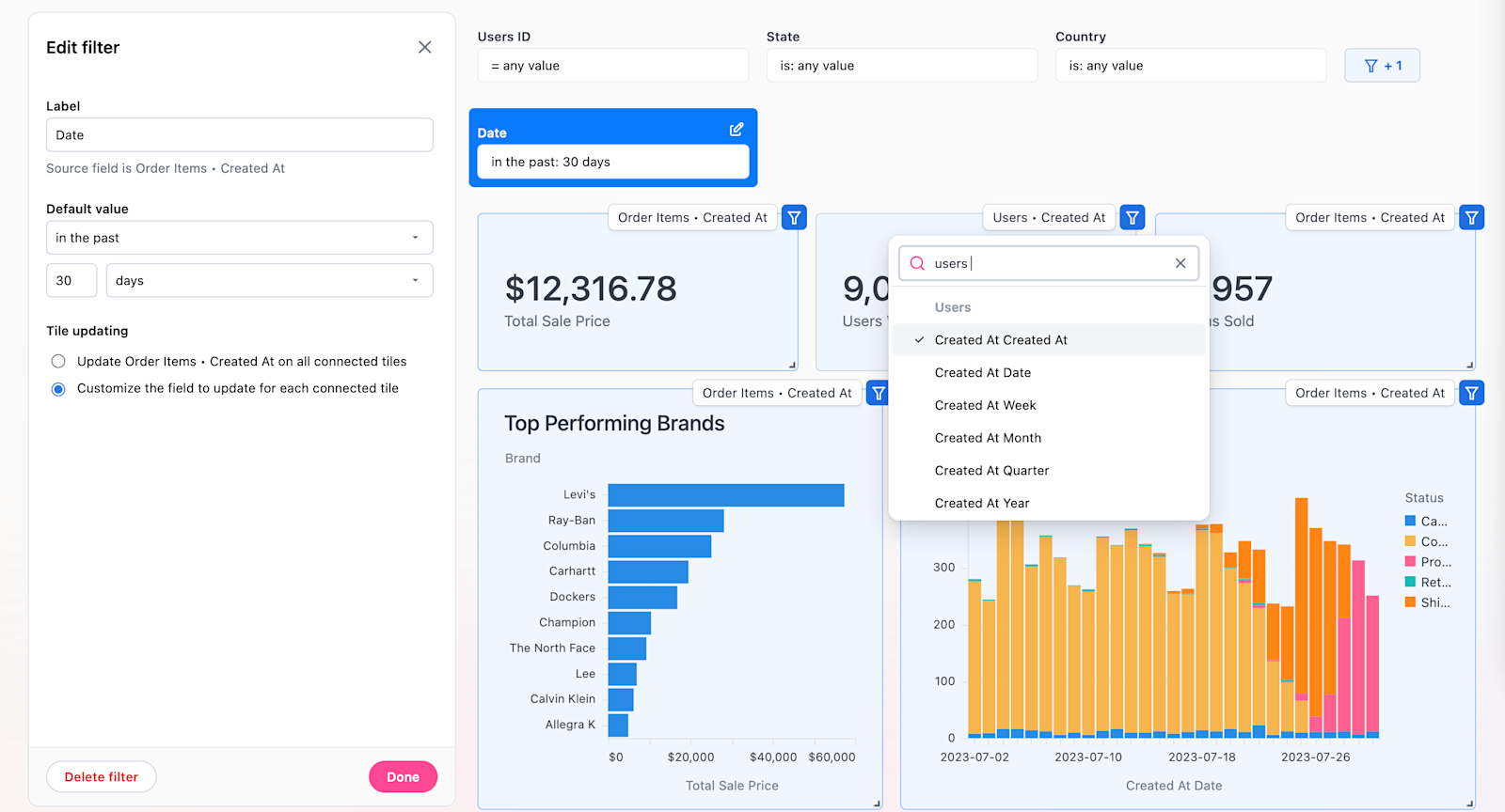 Filter Mapping on Dashboards
