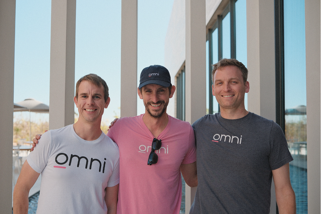 Product shot of an Omni workbook showing, SQL and a column visualization.