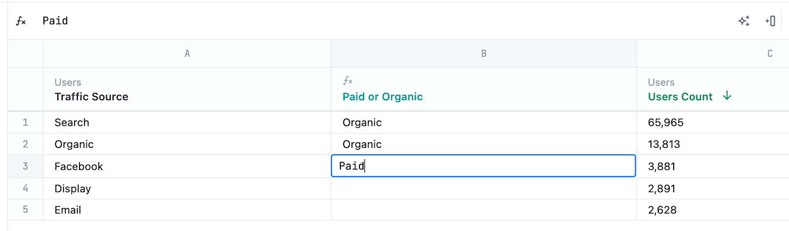 Free text on calculations